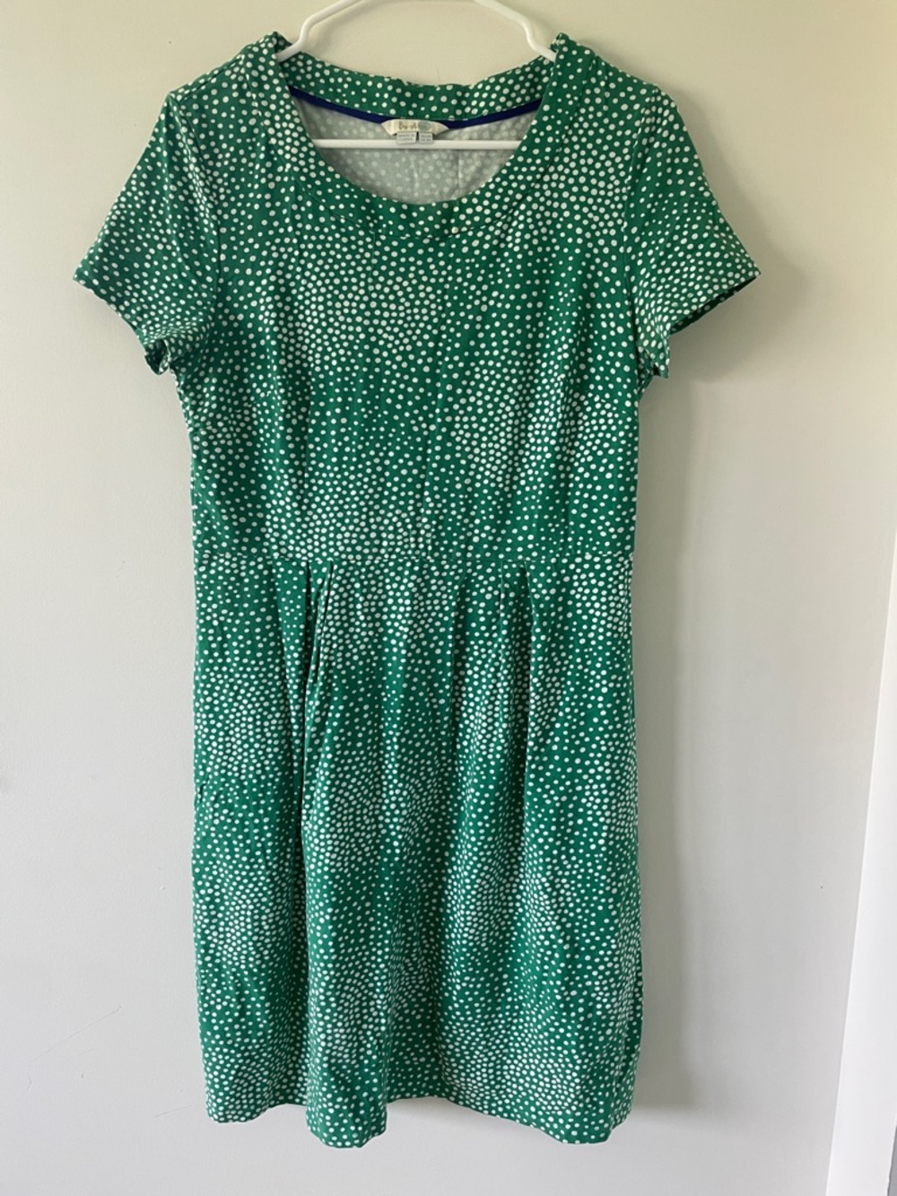 Biden Green Polka Dot Short Sleeve Dress - Casual Women's Dress